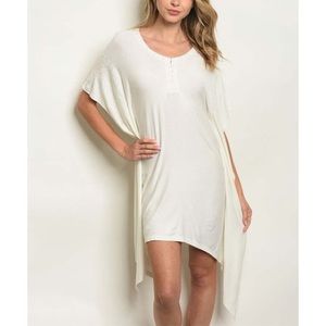 NWT Monoreno Cape Sleeve Mini Dress In Ivory, Sz. M